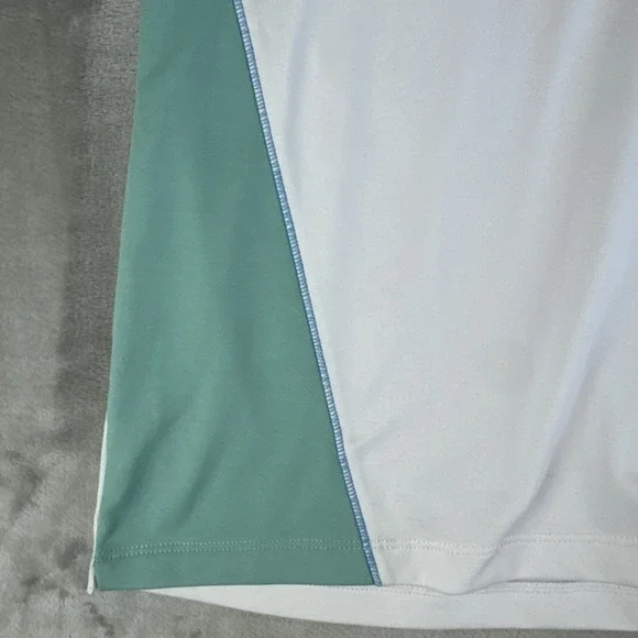 Alo Yoga CoolFit Tank Top Women's Large White Aqua V-neck Racerback Gym (1284)‎ - Picture 4 of 9